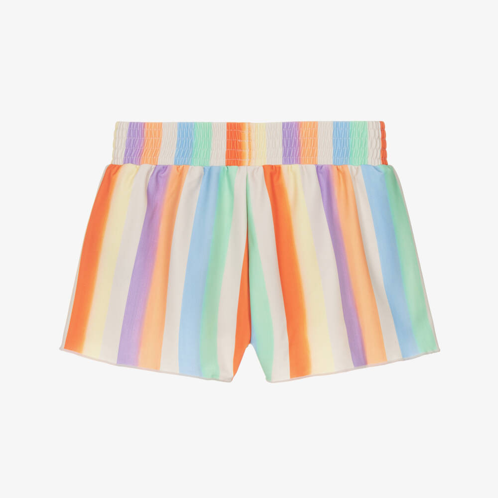 Molo-Girls Rainbow Striped Swim Shorts (UPF50+) | Childrensalon
