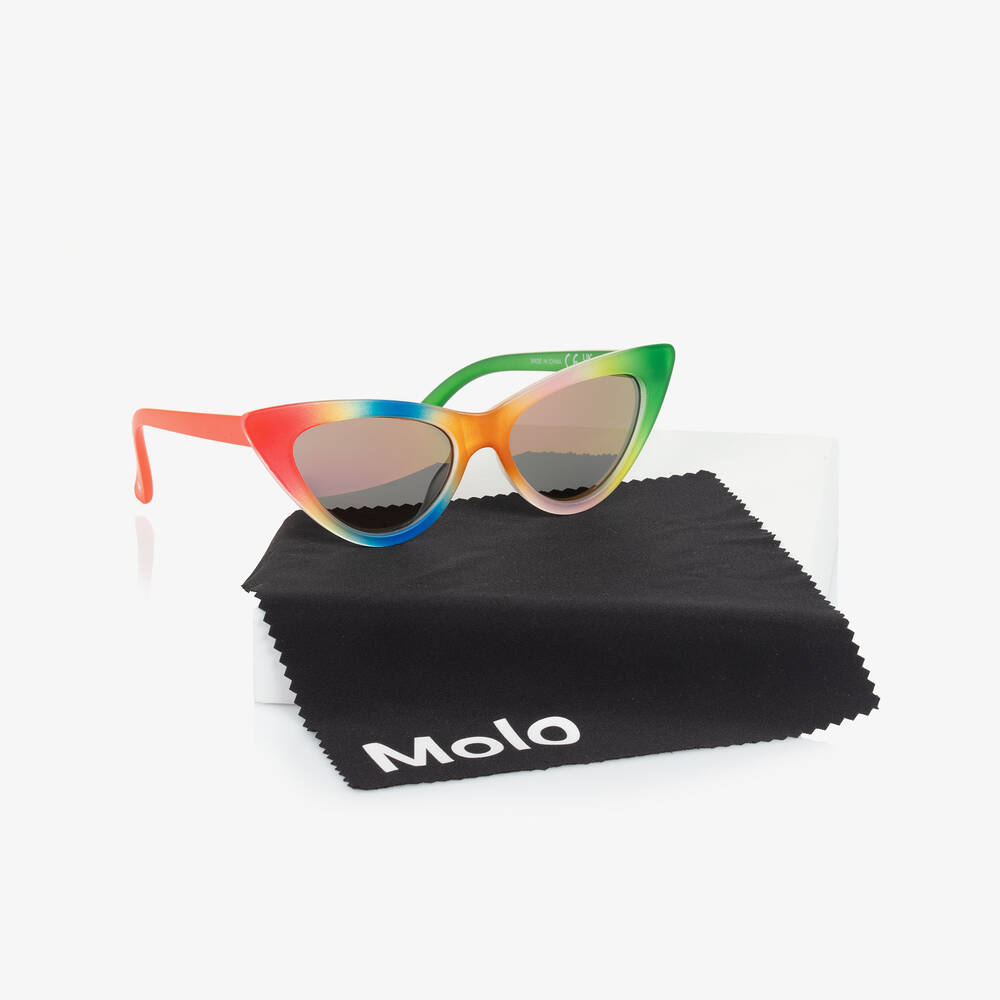 Molo-Girls Red & Green Cat-Eye Sunglasses (UVA/UVB) | Childrensalon