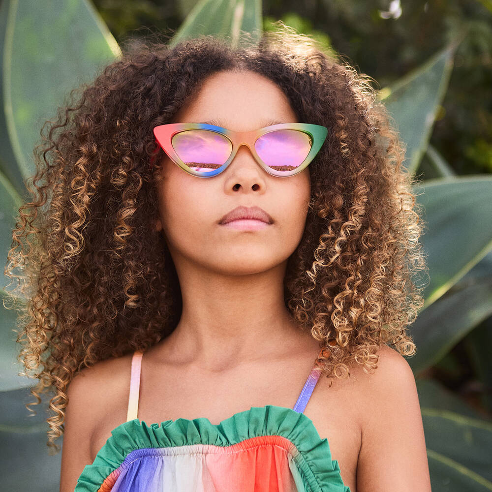 Molo-Girls Red & Green Cat-Eye Sunglasses (UVA/UVB) | Childrensalon