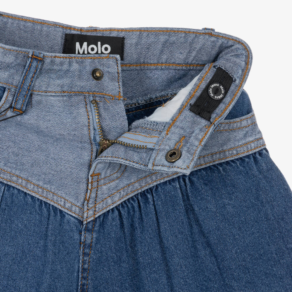 Molo-Girls Two-Tone Denim Skirt | Childrensalon