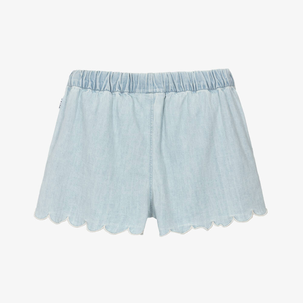 Molo-Шорты голубые из шамбре для девочек | Childrensalon