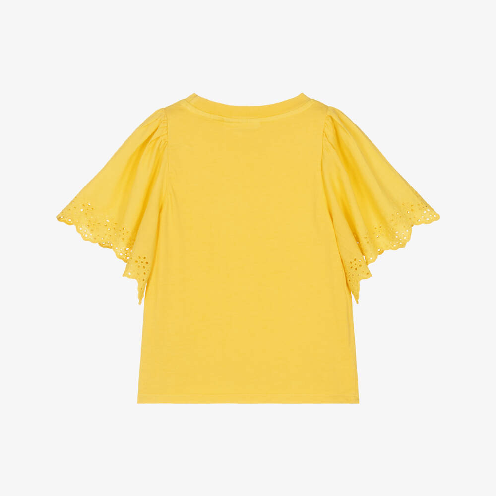 Molo-تيشيرت قطن عضوي لون أصفر للبنات | Childrensalon