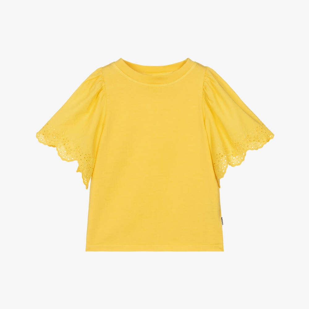 Molo-تيشيرت قطن عضوي لون أصفر للبنات | Childrensalon