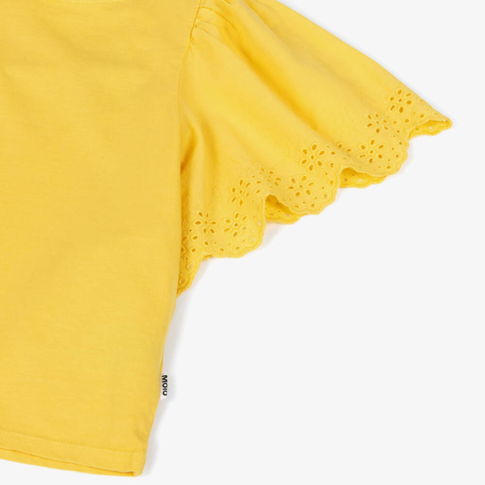 Molo-تيشيرت قطن عضوي لون أصفر للبنات | Childrensalon