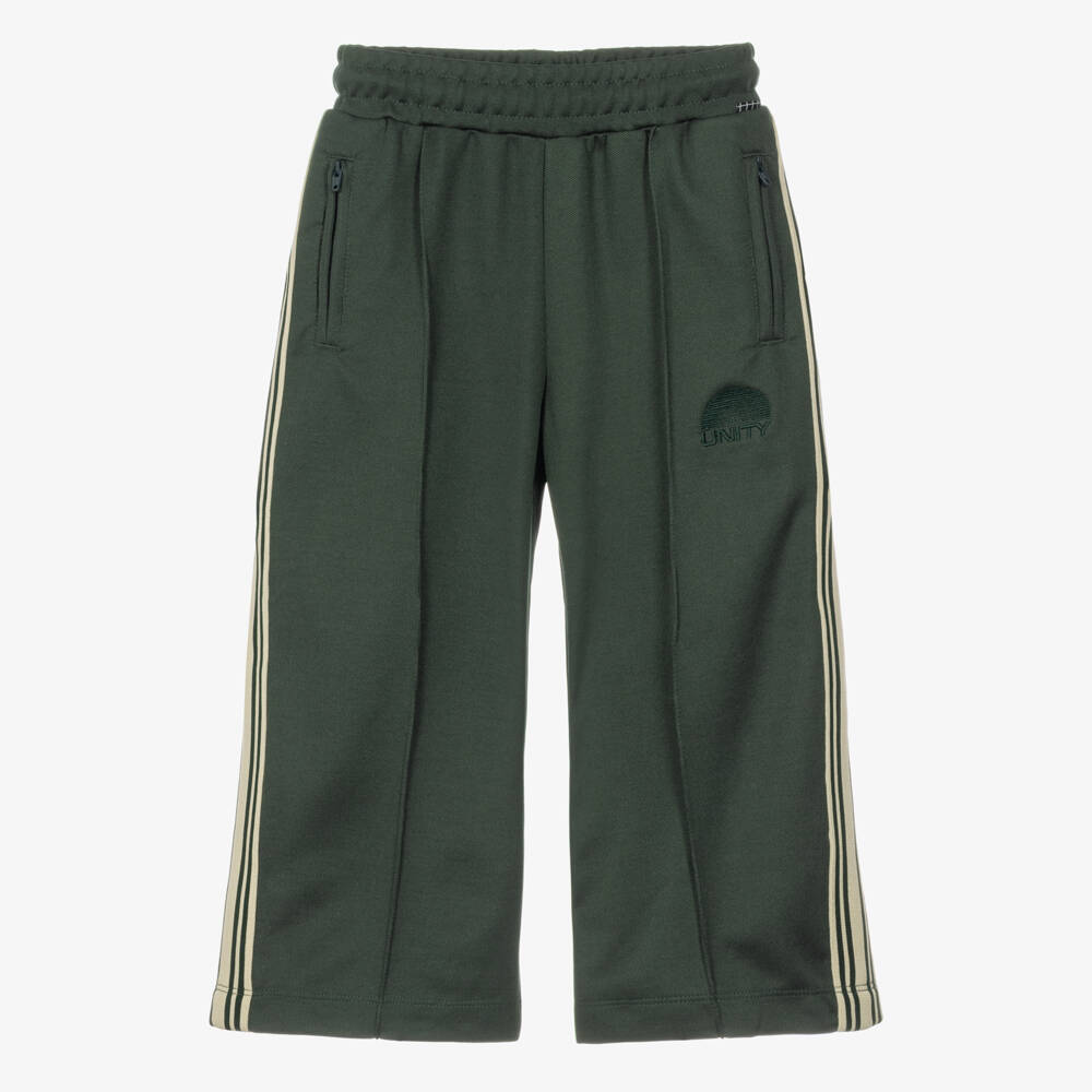 Molo-Green Joggers with Striped Tape Trims | Childrensalon