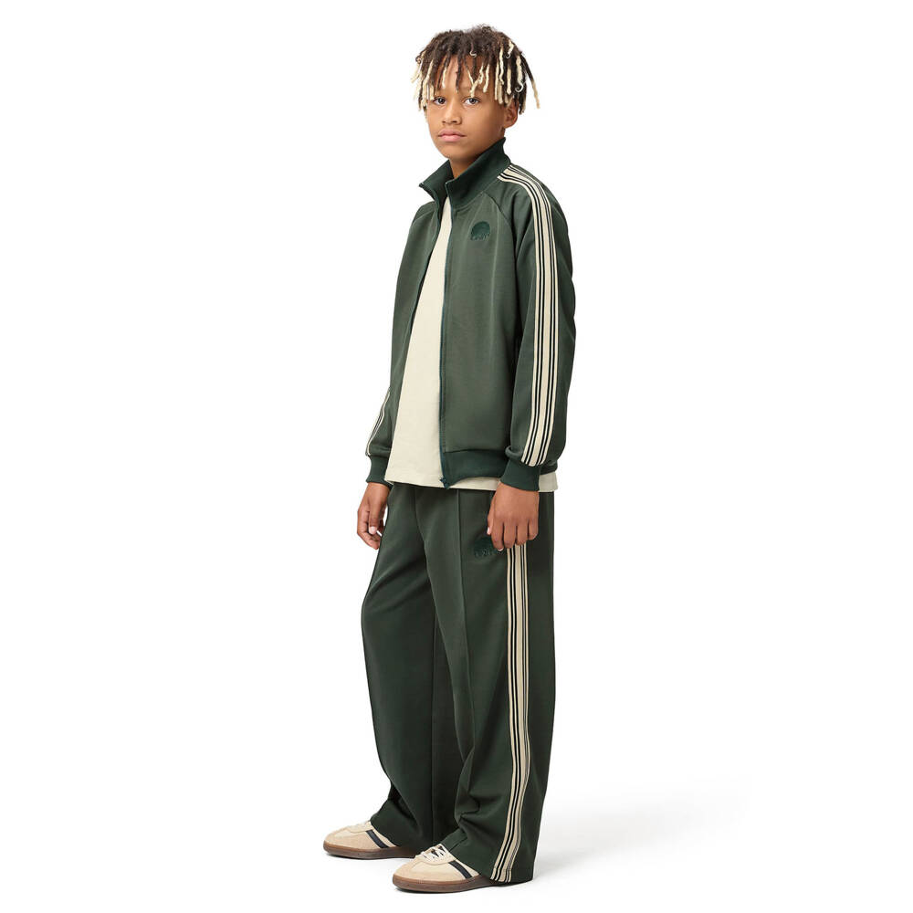 Molo-Green Joggers with Striped Tape Trims | Childrensalon