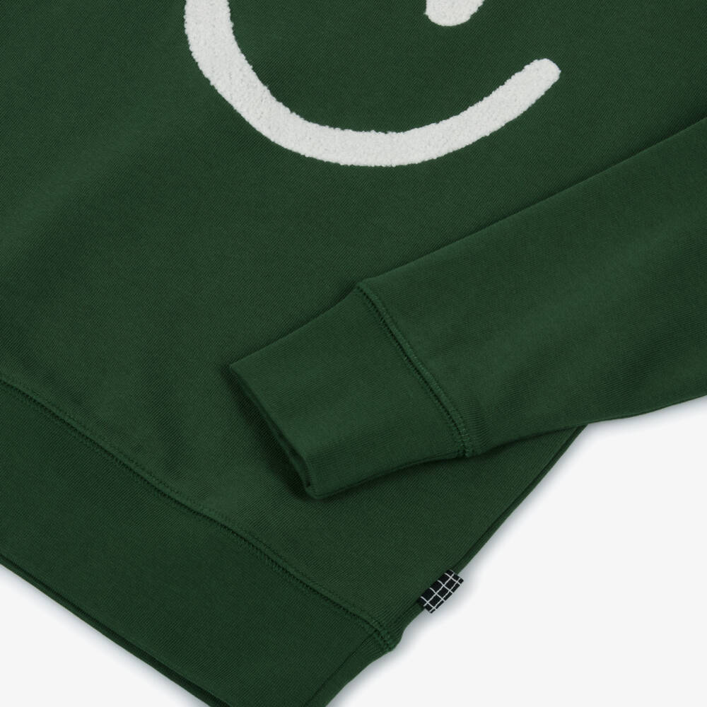 Molo-Green Organic Cotton Smiling Face Sweatshirt | Childrensalon