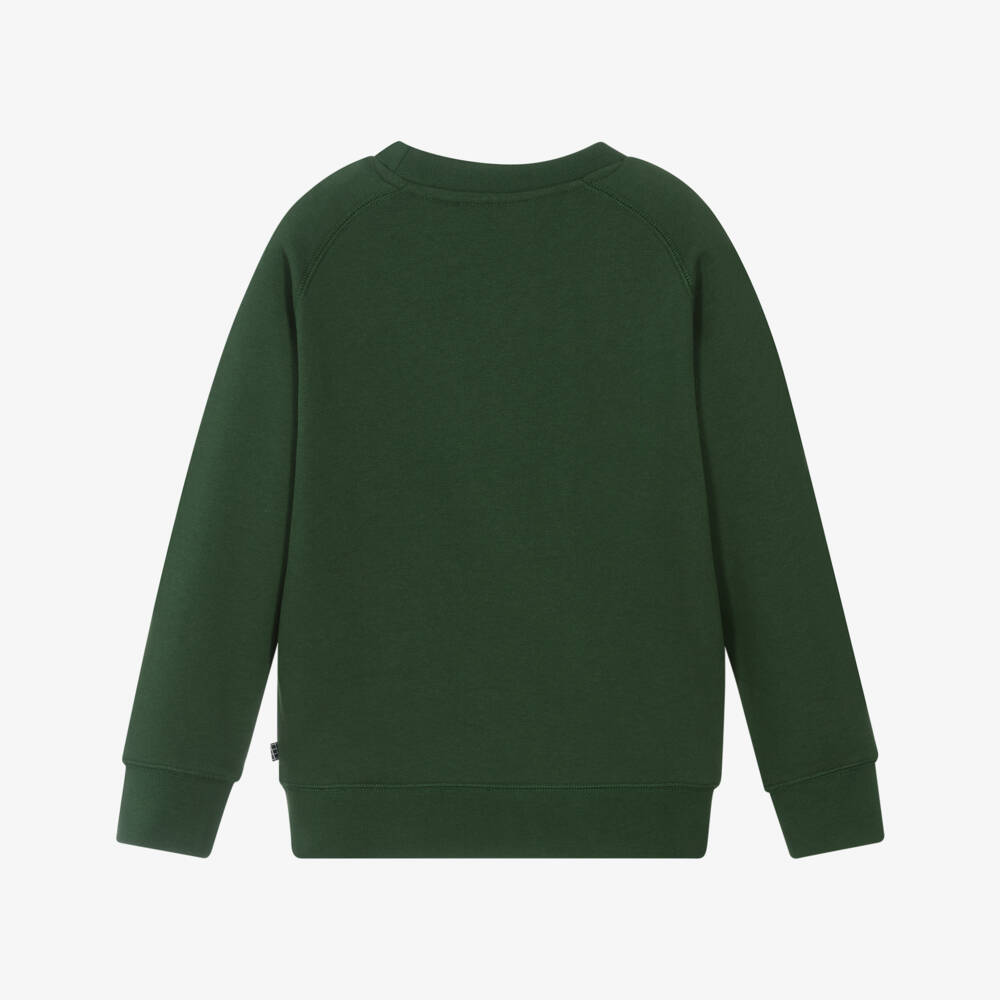 Molo-Green Organic Cotton Smiling Face Sweatshirt | Childrensalon