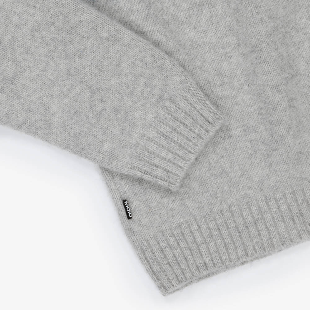 Molo-بلوفر بنقشة فير آيل صوف محبوك لون أزرق ورمادي | Childrensalon