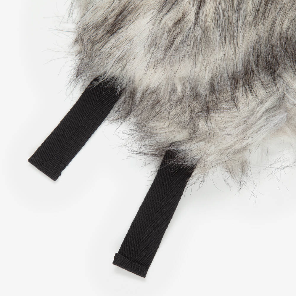 Molo-Grey Fluffy Faux Fur Hat | Childrensalon