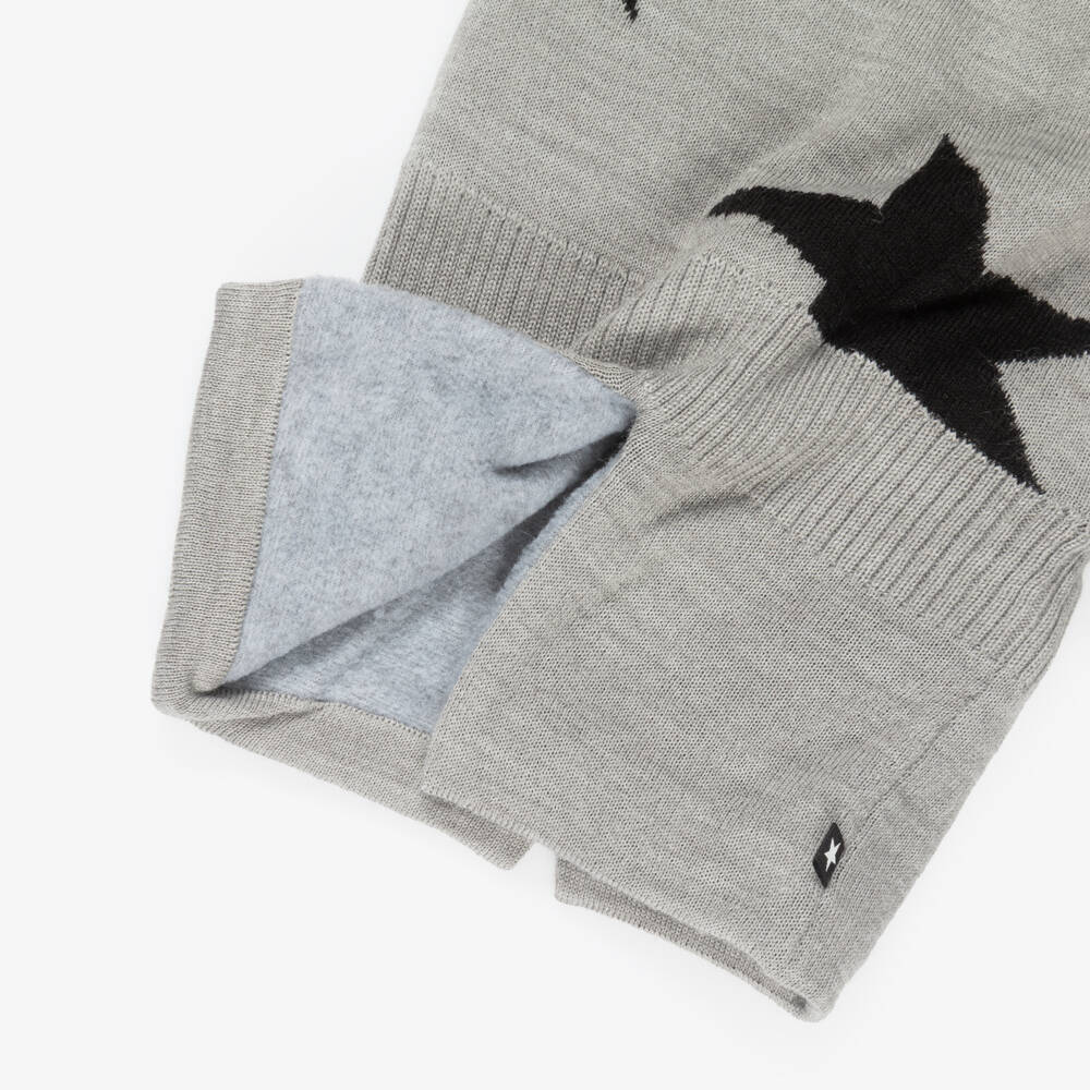 Molo-Grey Wool Knit Star Balaclava | Childrensalon