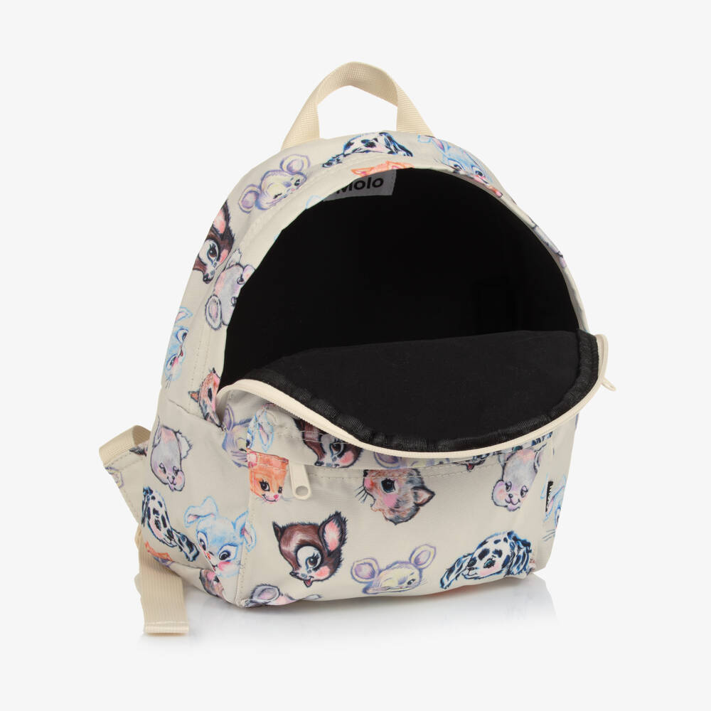 Molo-Ivory Animal Print Backpack (30cm) | Childrensalon