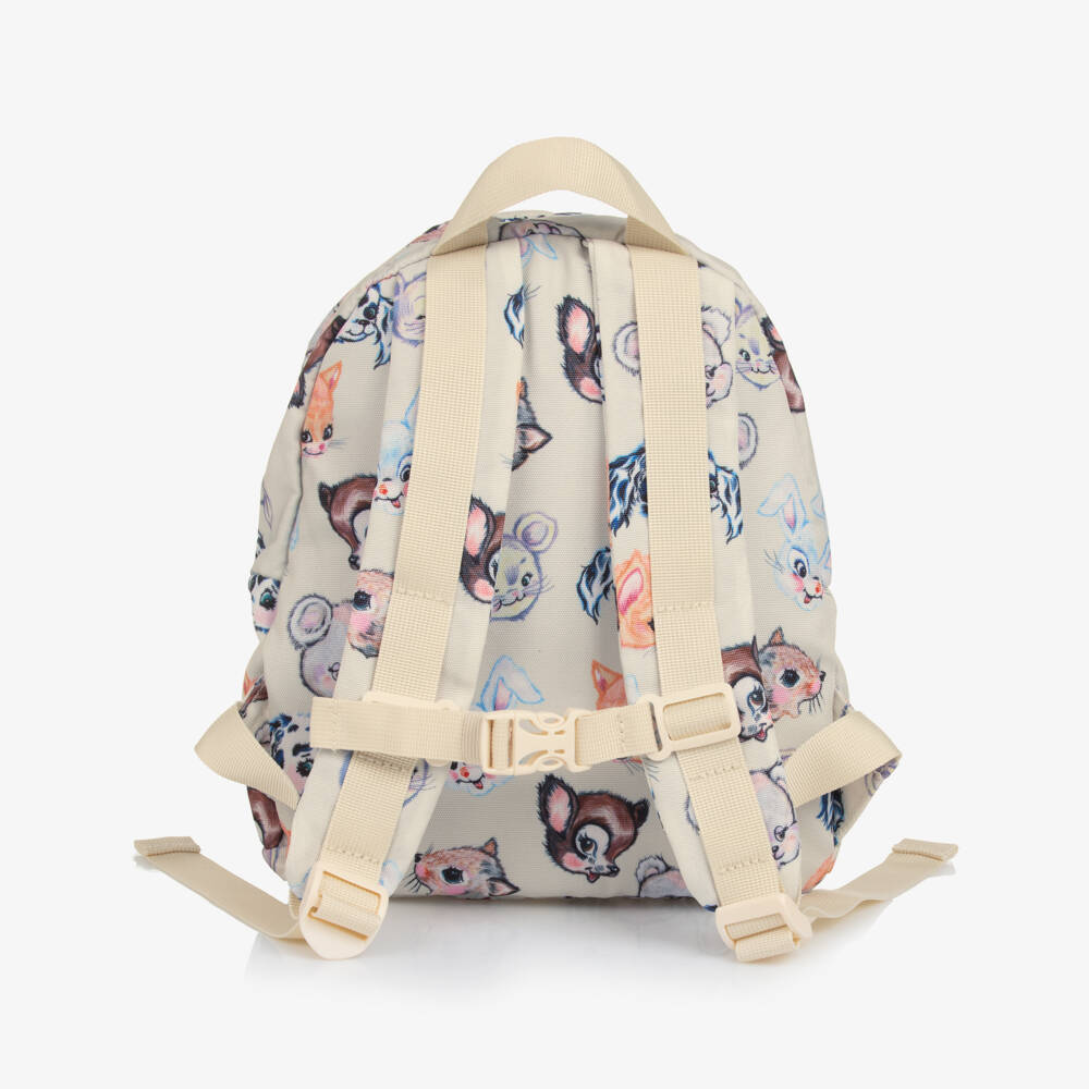 Molo-Ivory Animal Print Backpack (30cm) | Childrensalon