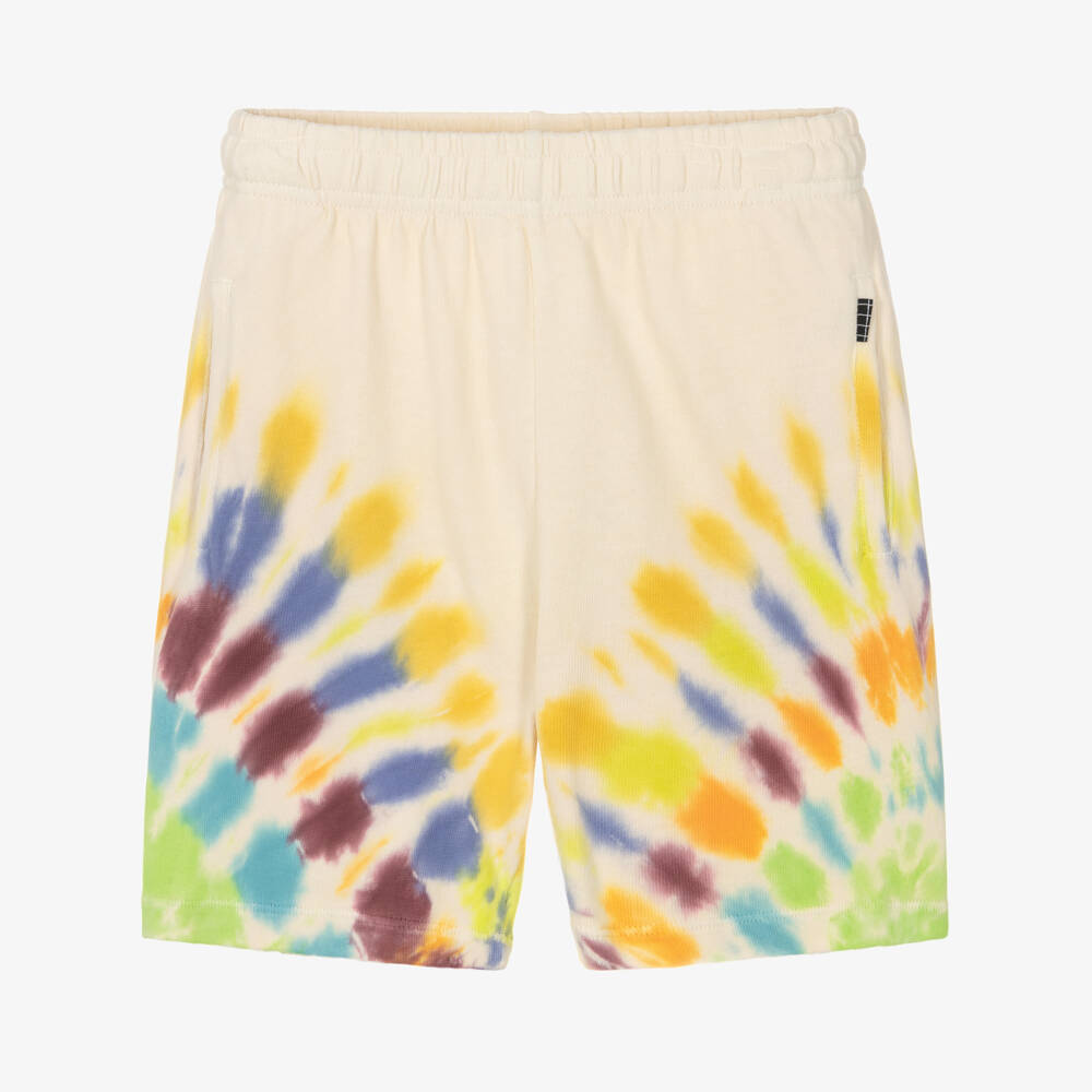 Molo-Ivory Cotton Jersey Tie-Dye Shorts  | Childrensalon