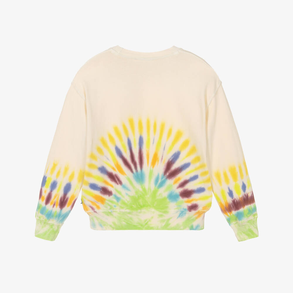 Molo-Ivory Cotton Jersey Tie-Dye Sweatshirt | Childrensalon