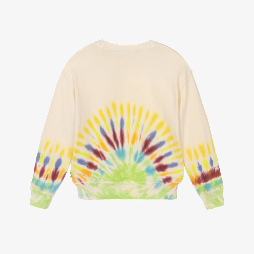 Molo-Ivory Cotton Jersey Tie-Dye Sweatshirt | Childrensalon