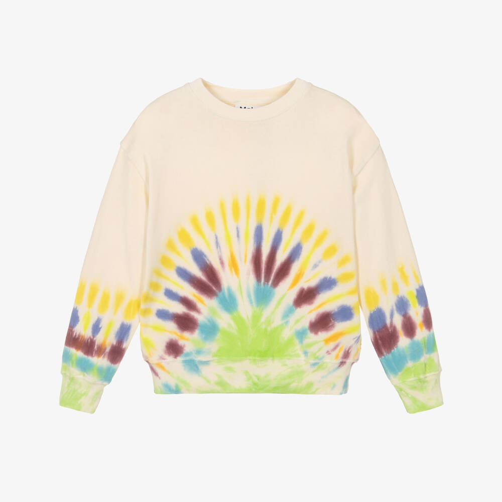 Molo-Ivory Cotton Jersey Tie-Dye Sweatshirt | Childrensalon