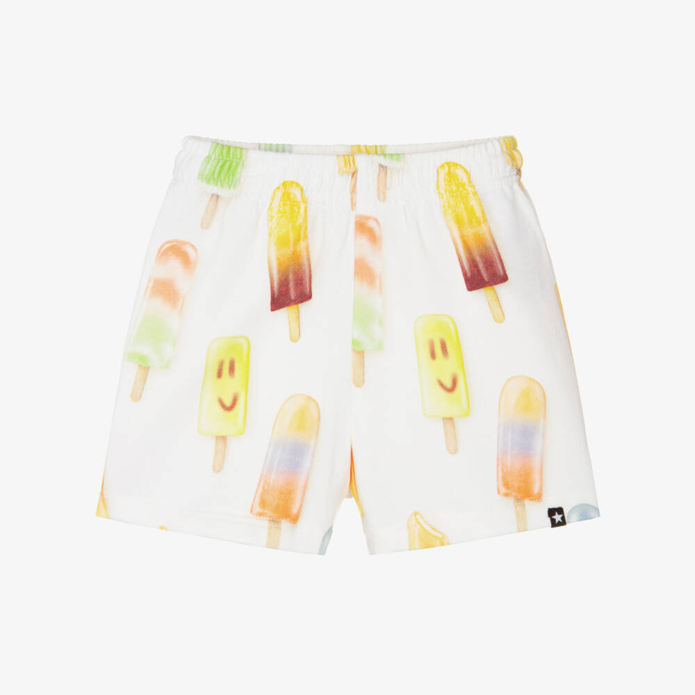 Molo-Ivory Organic Cotton Ice Lolly Shorts | Childrensalon
