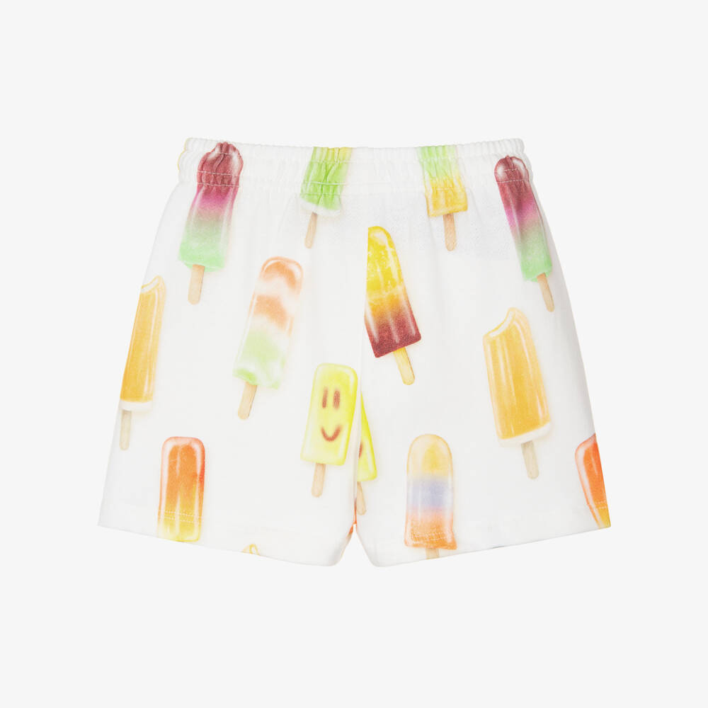 Molo-Ivory Organic Cotton Ice Lolly Shorts | Childrensalon