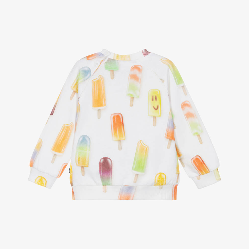 Molo-Ivory Organic Cotton Ice Lolly Sweatshirt | Childrensalon