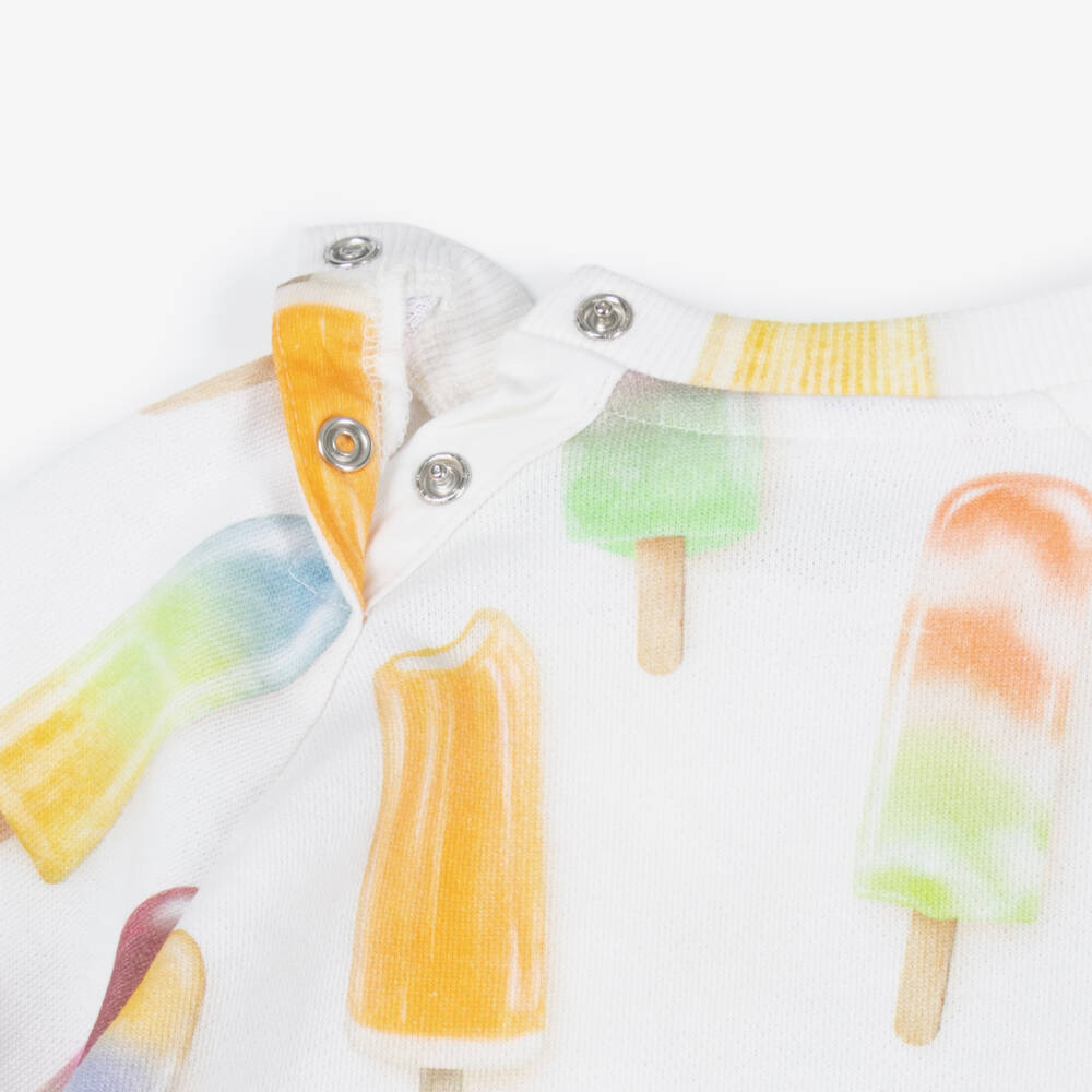 Molo-Ivory Organic Cotton Ice Lolly Sweatshirt | Childrensalon