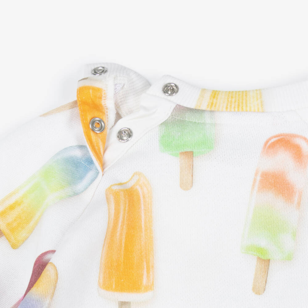 Molo-Ivory Organic Cotton Ice Lolly Sweatshirt | Childrensalon