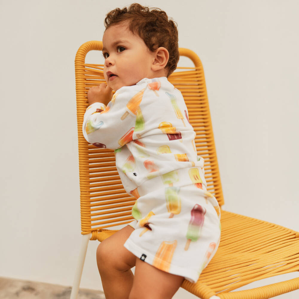 Molo-Ivory Organic Cotton Ice Lolly Sweatshirt | Childrensalon