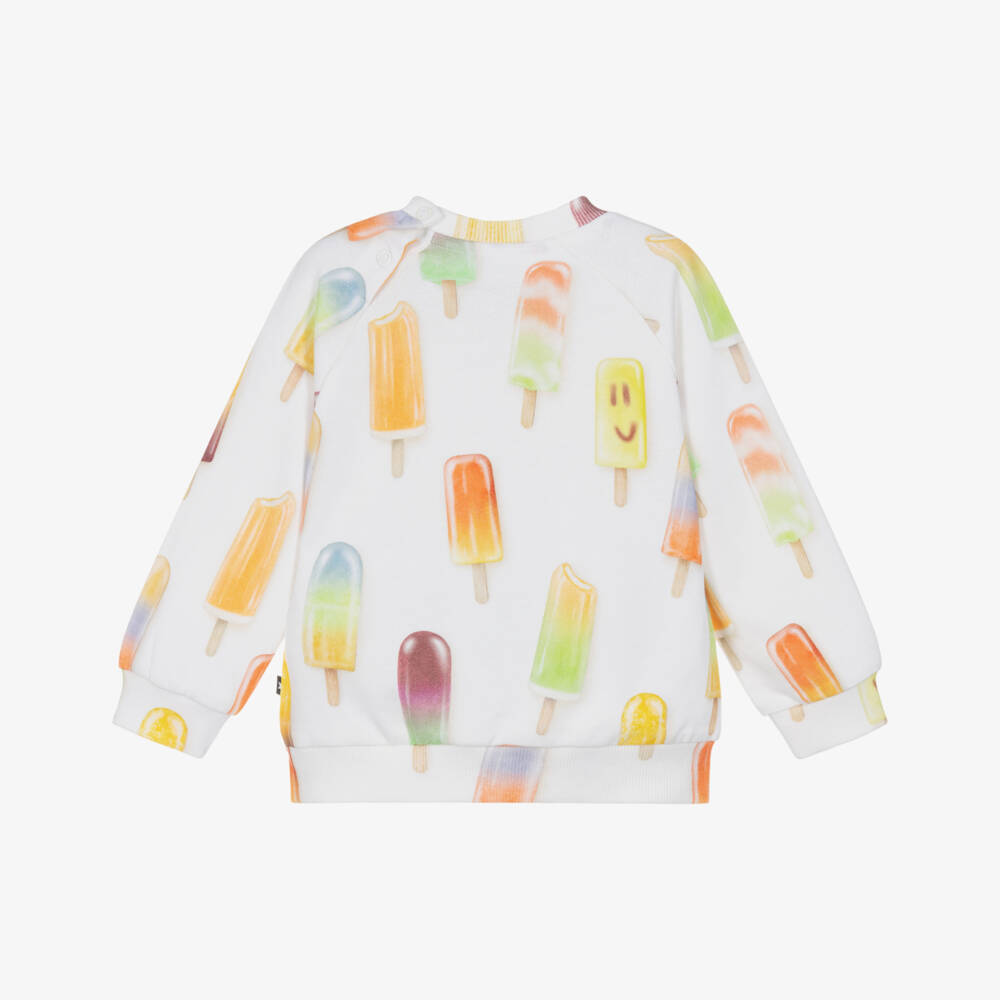 Molo-Ivory Organic Cotton Ice Lolly Sweatshirt | Childrensalon