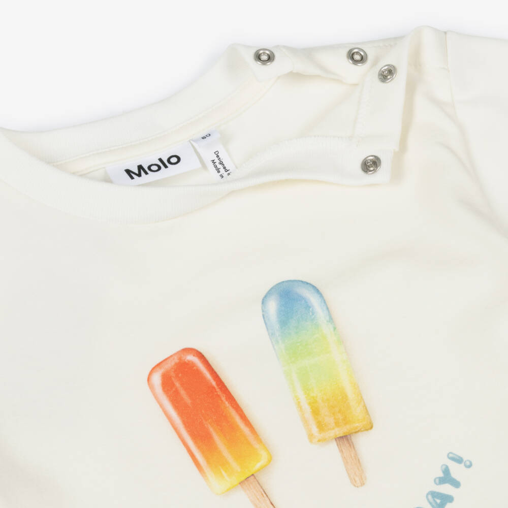 Molo-Ivory Organic Cotton Ice Lolly T-Shirt | Childrensalon
