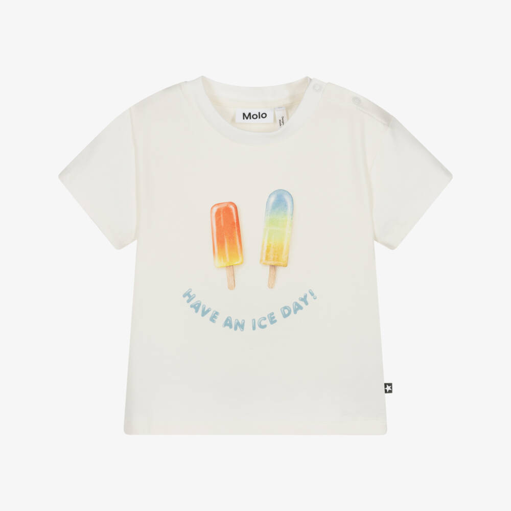 Molo-Ivory Organic Cotton Ice Lolly T-Shirt | Childrensalon