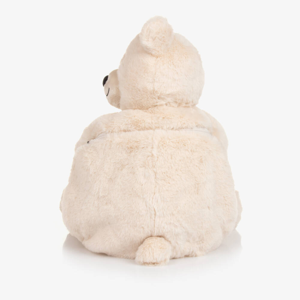 Molo-Ivory Plush Bear Backpack (42cm) | Childrensalon
