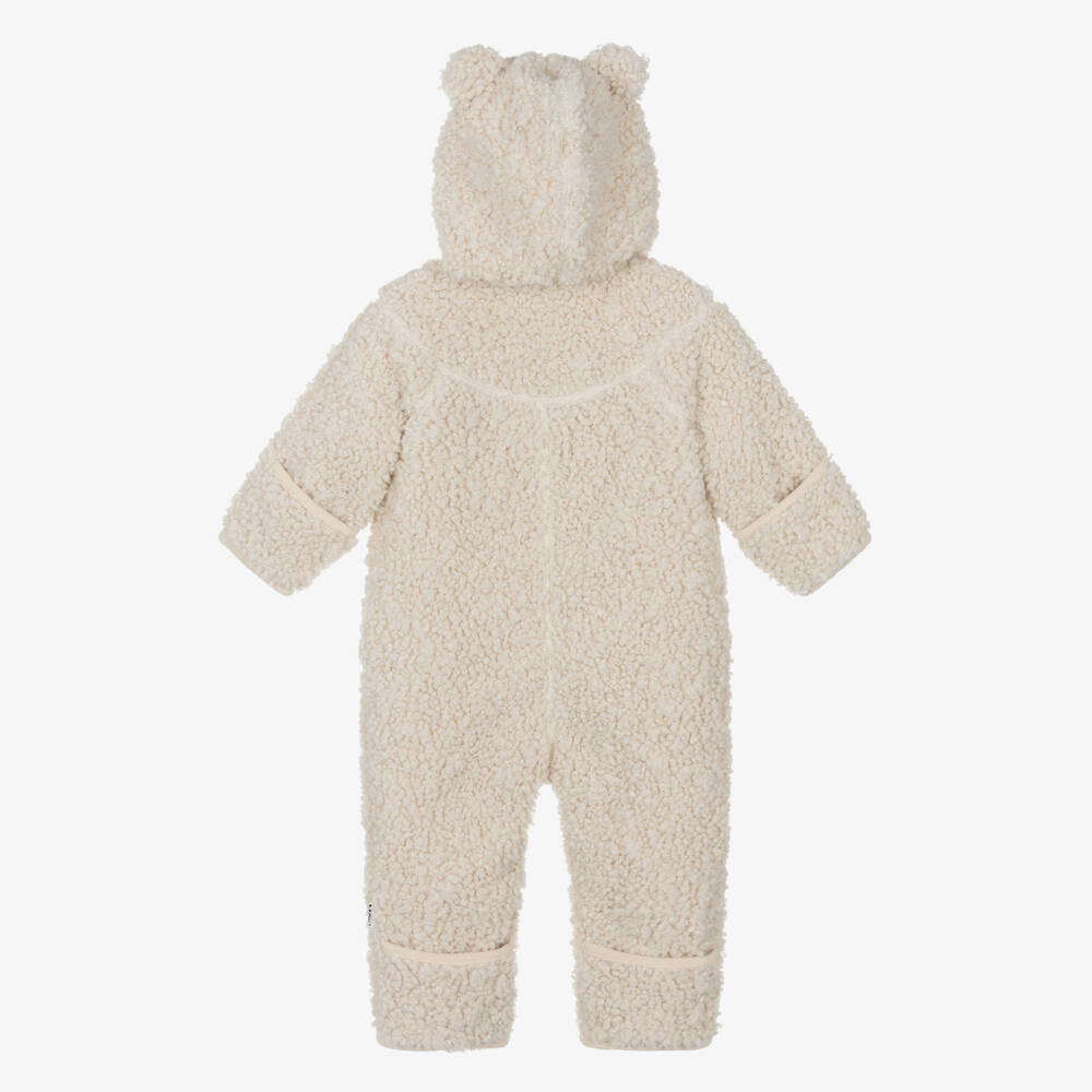 Molo-أفرول شتوي بهودي تيدي فليس لون عاجي للأطفال الرضع | Childrensalon