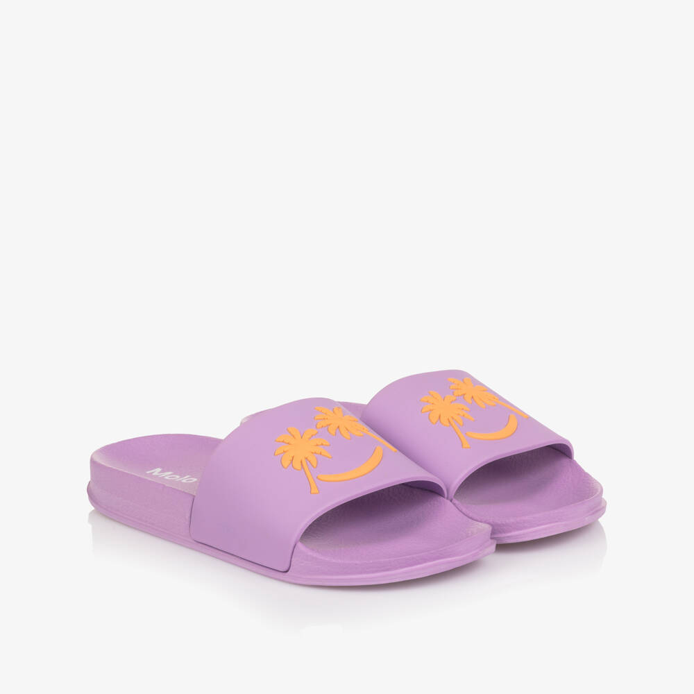 Molo-Lilac Purple Palm Tree Smile Sliders | Childrensalon