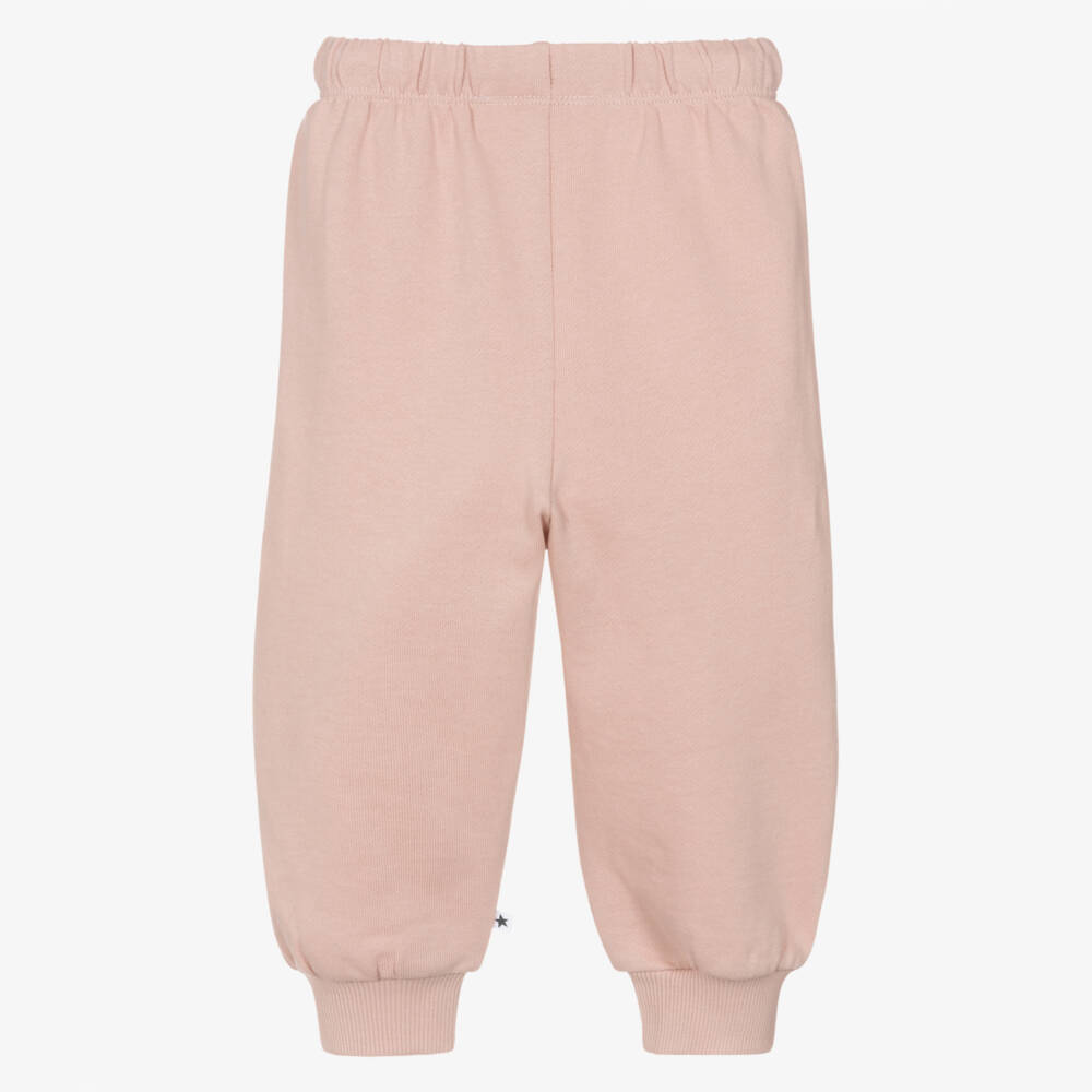Molo-بنطلون رياضي قطن عضوي لون زهري فاتح للبنات | Childrensalon