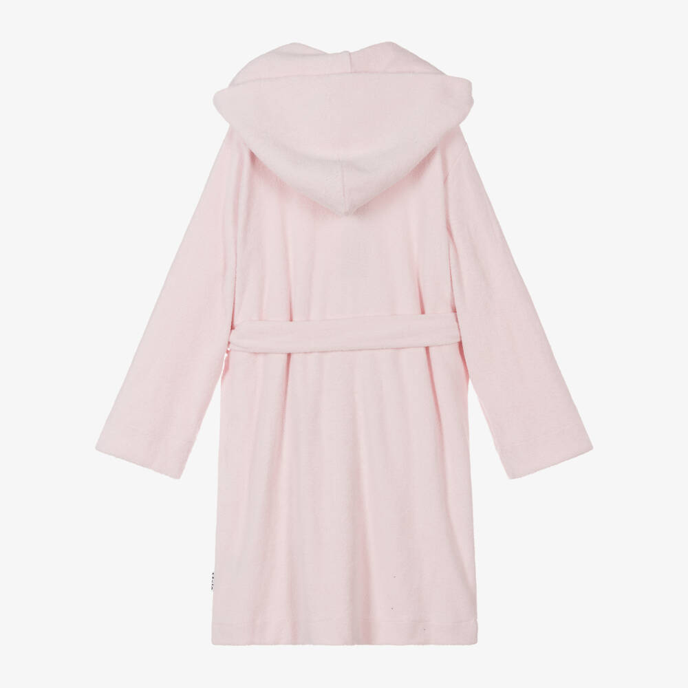 Molo-Pink Cotton Towelling Bathrobe  | Childrensalon