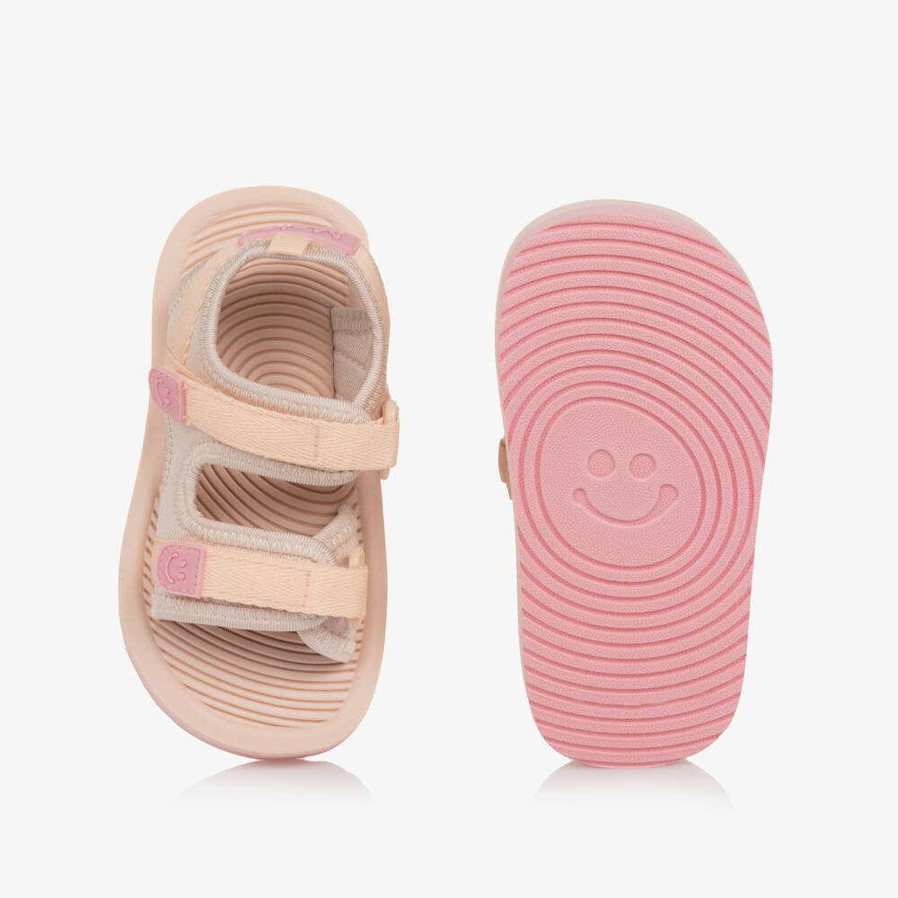 Molo-Pink Foam Sandals with Velcro Straps | Childrensalon