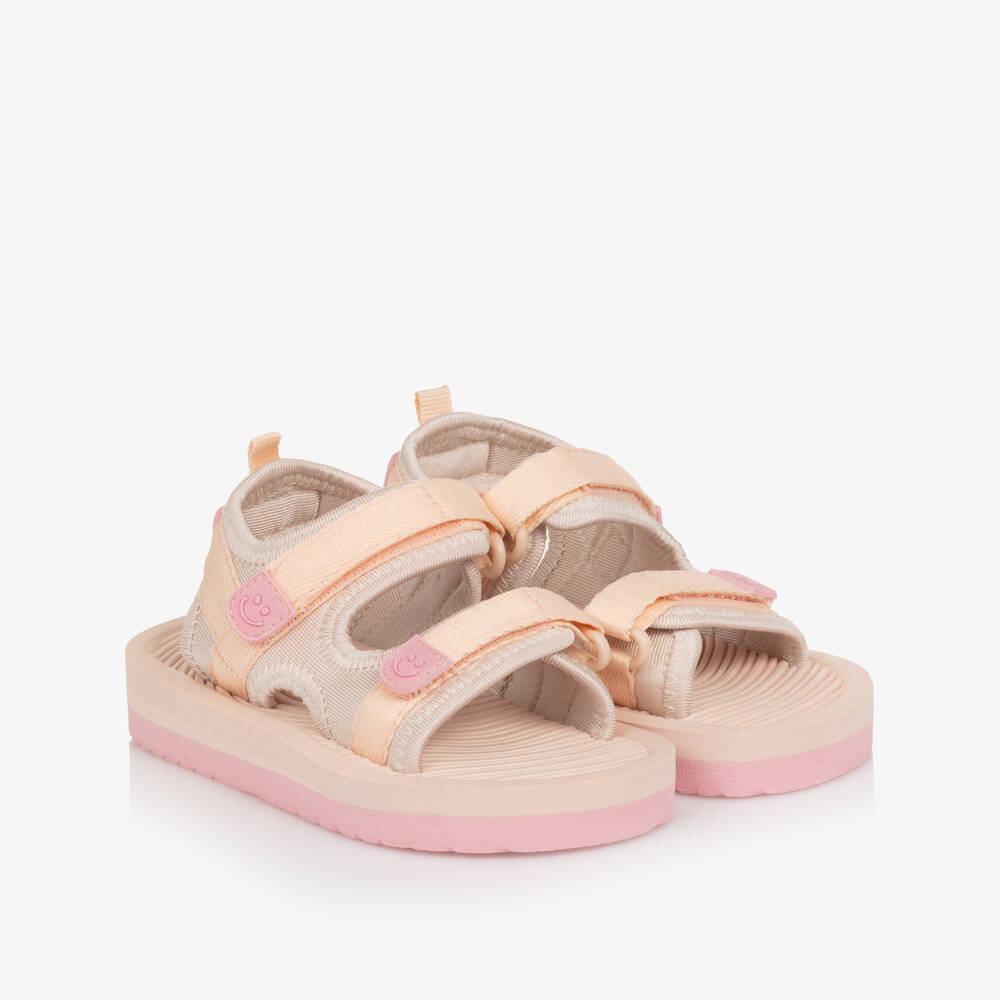Molo-Pink Foam Sandals with Velcro Straps | Childrensalon