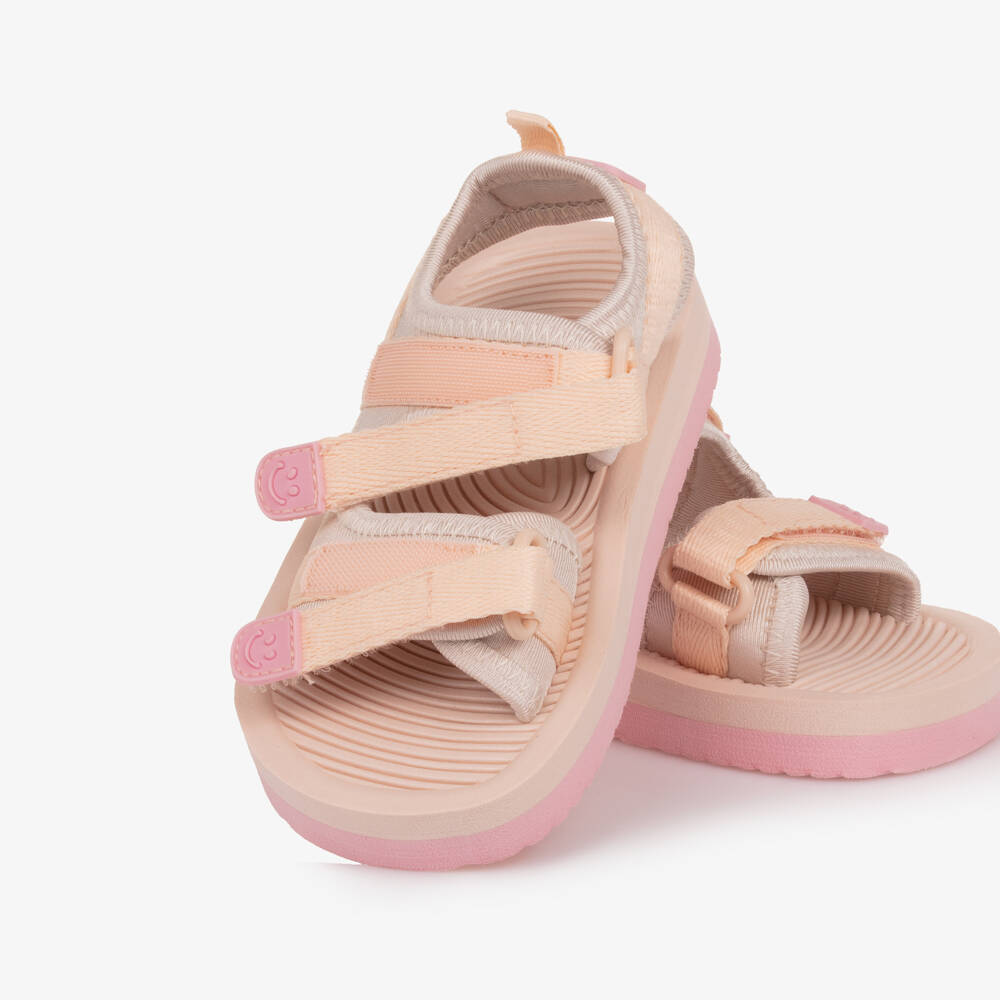 Molo-Pink Foam Sandals with Velcro Straps | Childrensalon