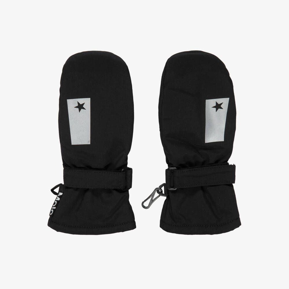 Molo-Лыжные перчатки черные с отражающим логотипом | Childrensalon