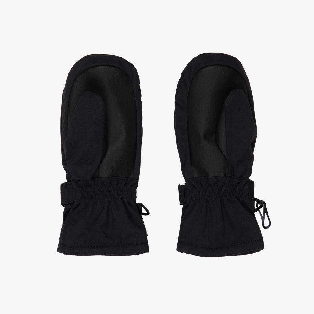Molo-Plain Black Ski Gloves with Reflective Logo | Childrensalon