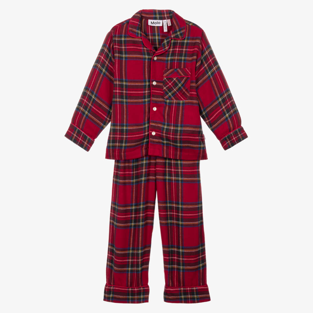 Molo-Red Tartan Cosy Pyjamas | Childrensalon