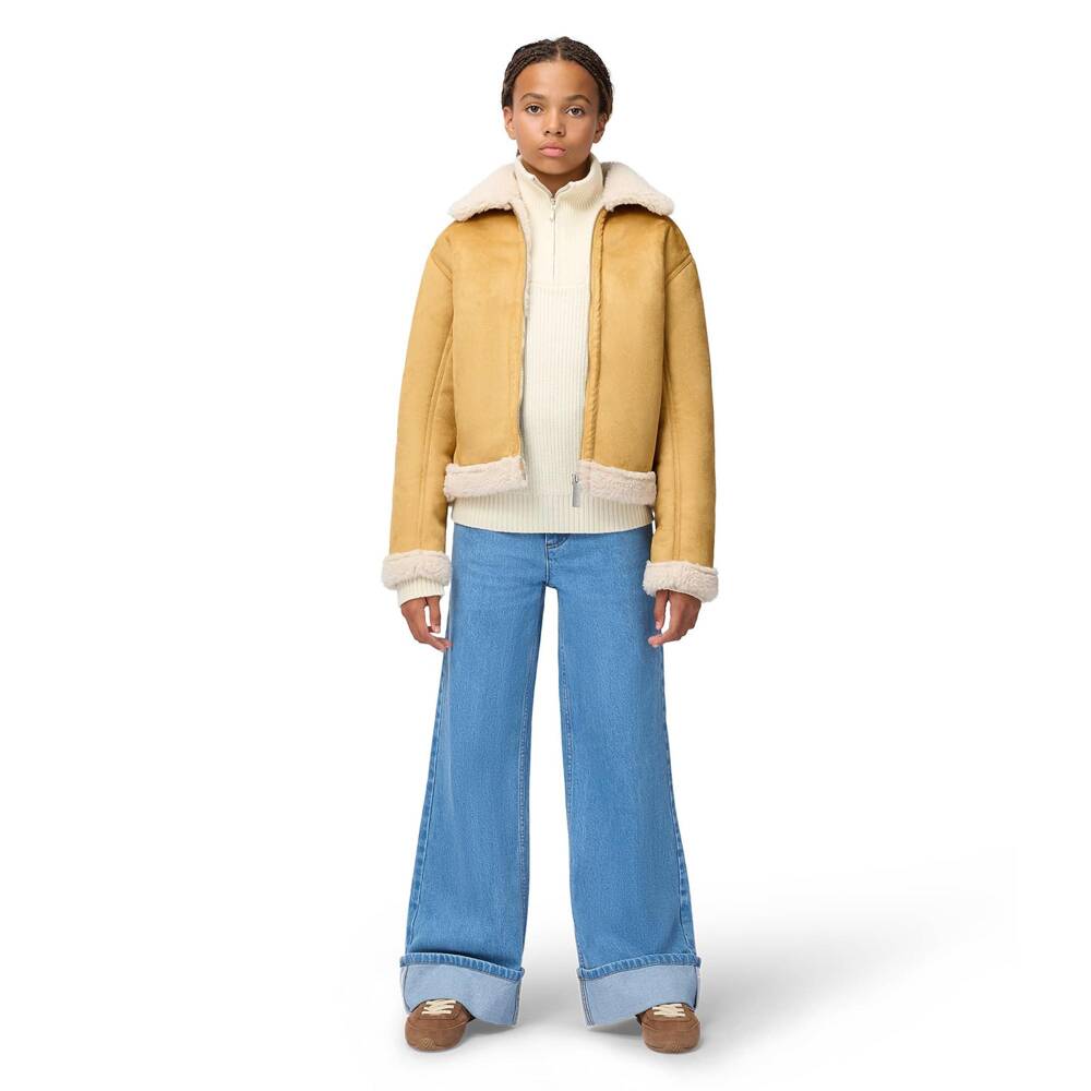 Molo-Ribbed Knit Sweater in Ivory | Childrensalon