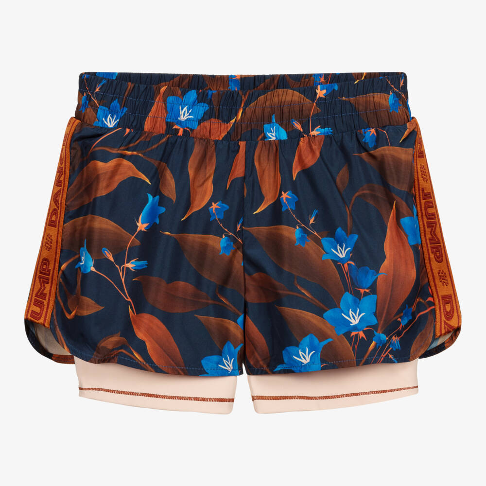 Molo Teen Blue Floral Sport Shorts Childrensalon