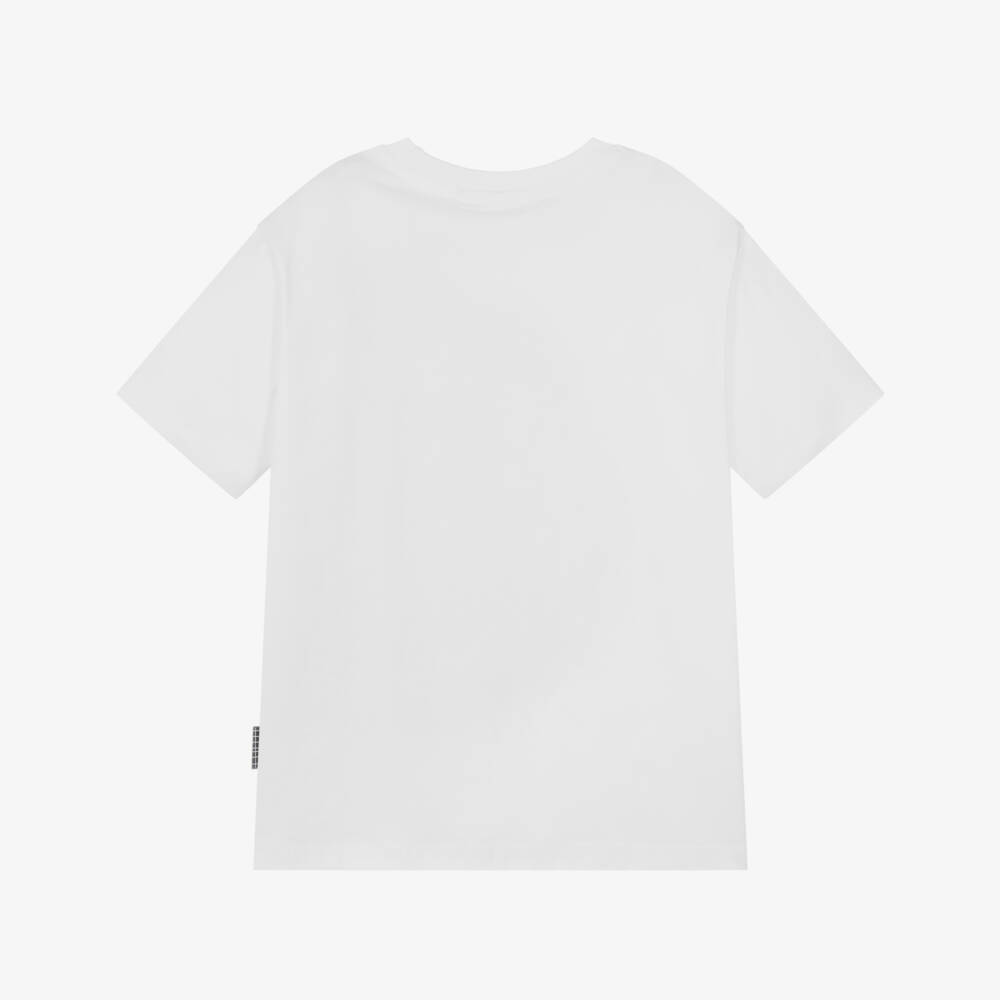 Molo-White Organic Cotton Drippy Smile T-shirt | Childrensalon