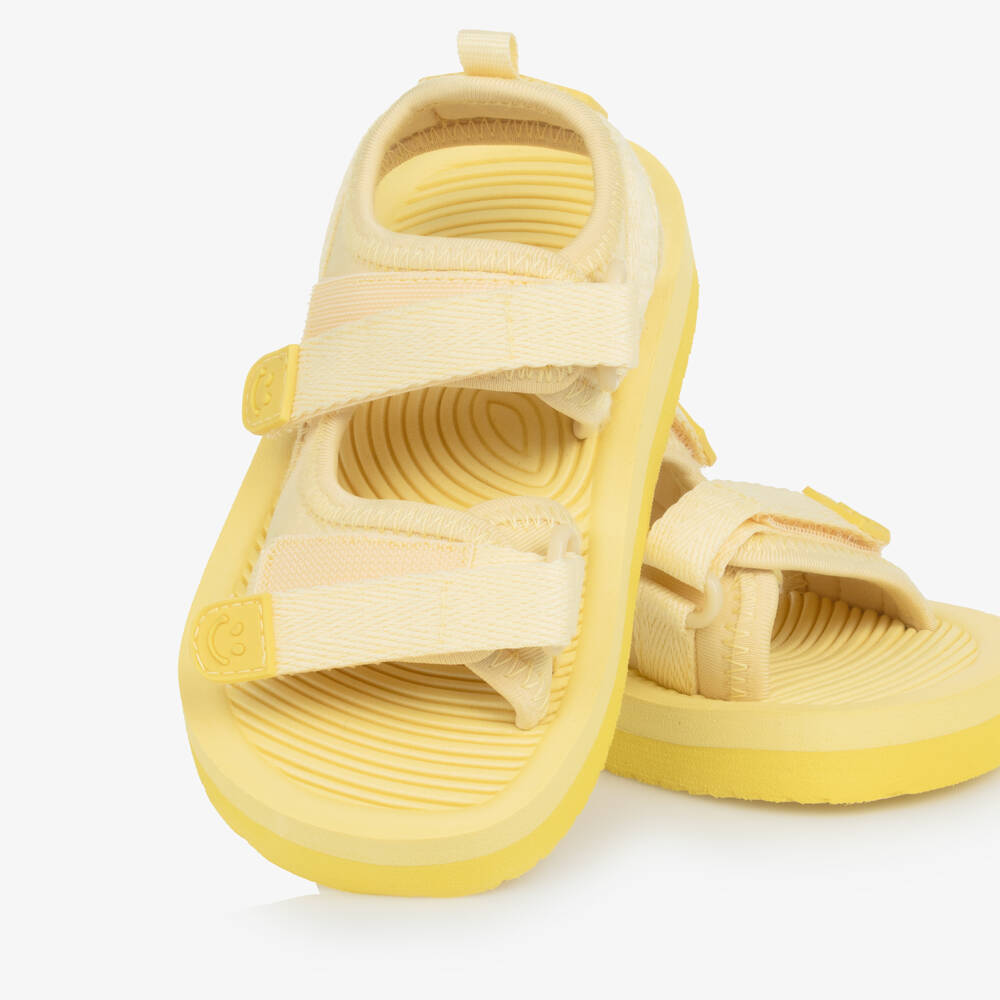 Molo-Yellow Foam Sandals with Velcro Straps | Childrensalon