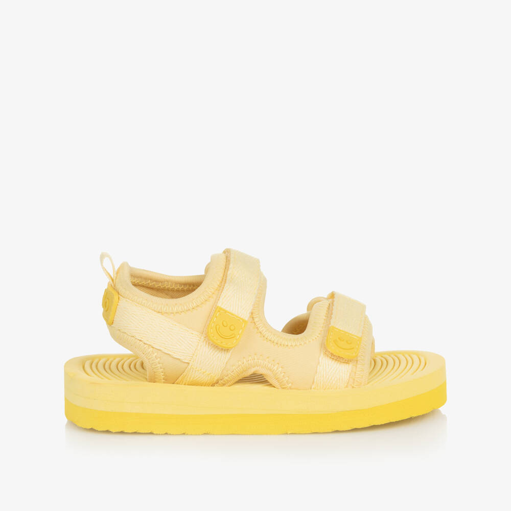 Molo-Yellow Foam Sandals with Velcro Straps | Childrensalon