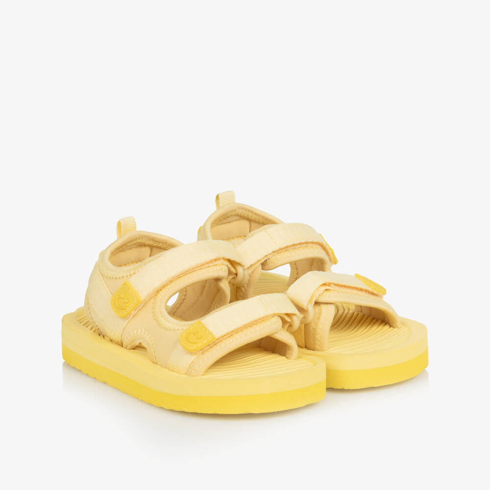 Molo-Yellow Foam Sandals with Velcro Straps | Childrensalon