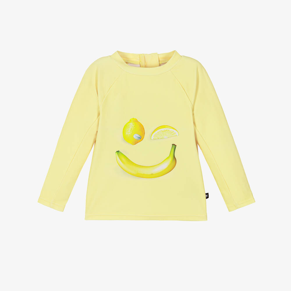 Molo-Yellow Happy Fruit Sun Protective Baby Top (UPF50+) | Childrensalon