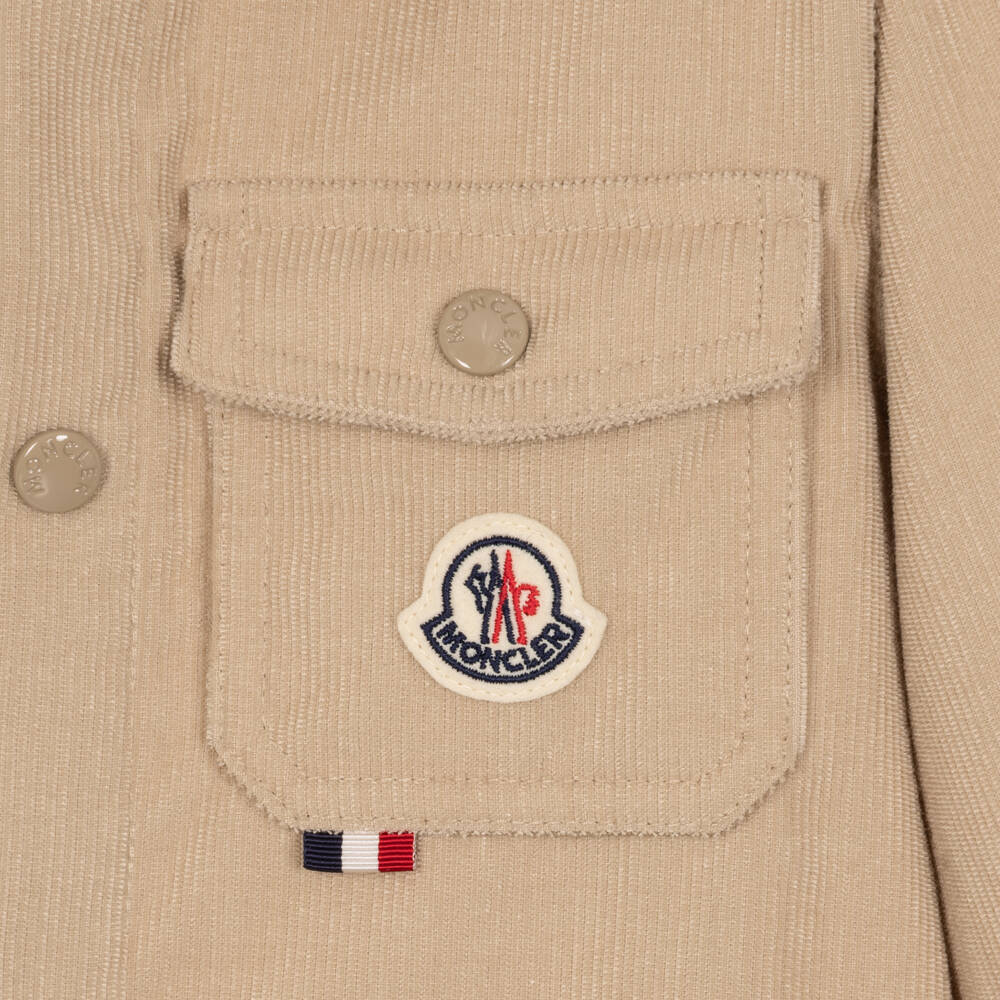 Moncler Enfant-Baby Boys Beige Corduroy Romper | Childrensalon