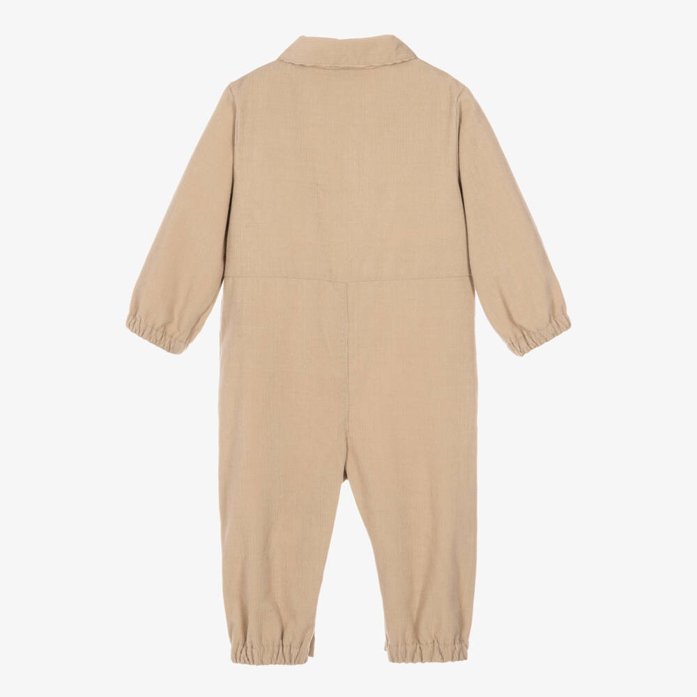 Moncler Enfant-Baby Boys Beige Corduroy Romper | Childrensalon